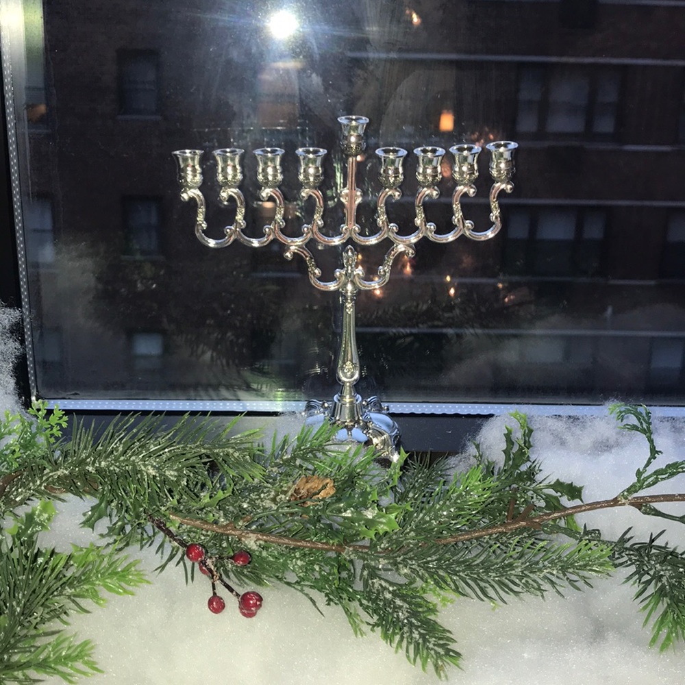 Menorah with 42 Candles and Chanukah Guide